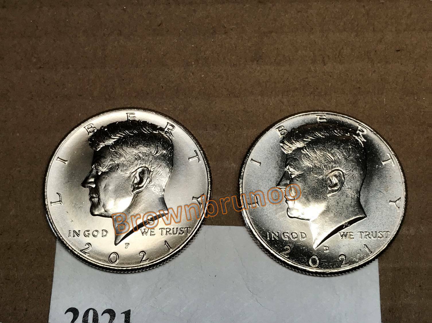 2021 P & D Kennedy Half Dollar Uncirculated 2 Coins Philadelphia & Denver 50c