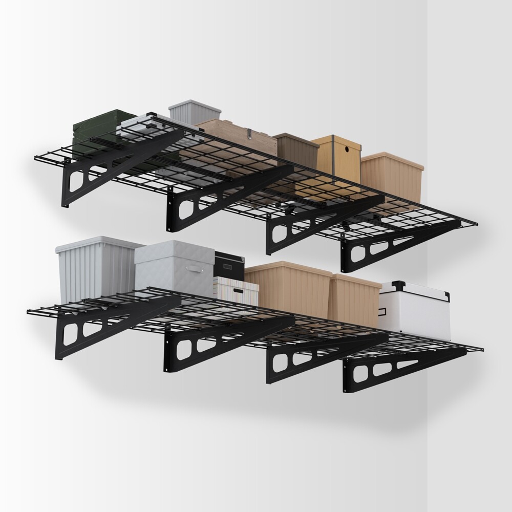 WORKPRO 2PCS 2x6FT Garage Wall Shelving 72"*24" Heavy Duty Wall Mounted Shelving