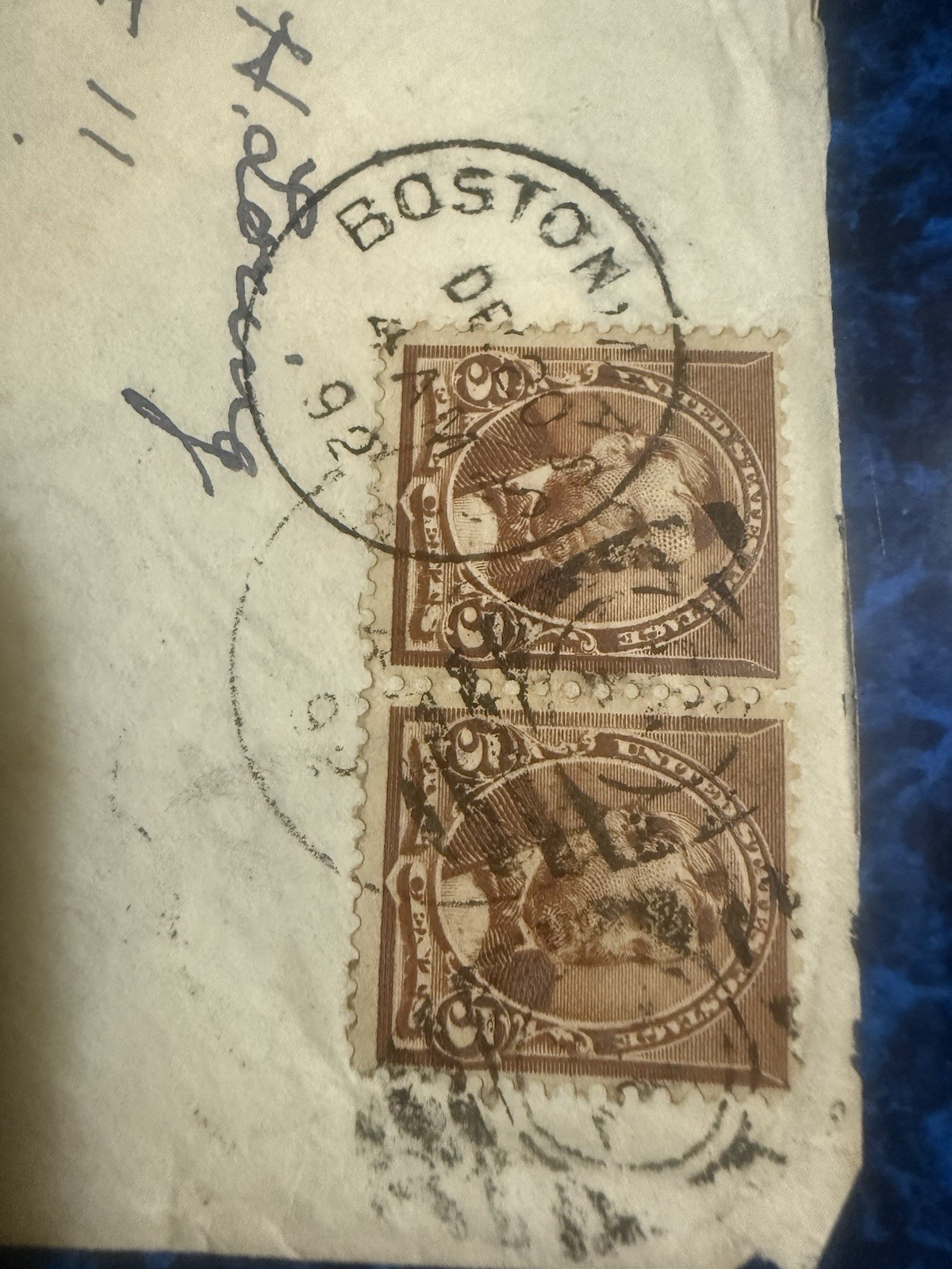 1892 Boston-Weimar Zeppelin Cachet Cover 5¢ Grant Pair $99 BIN