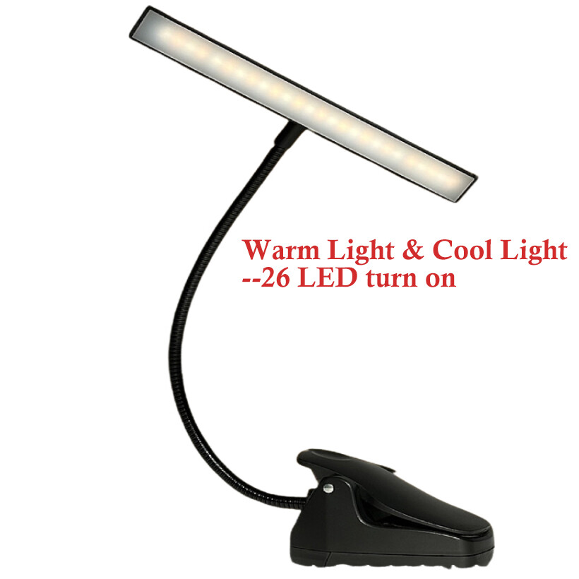 Rechargeable 26 LED 3 Modes Clip-On Orchestra Music Stand Light W/ Adapter Cable