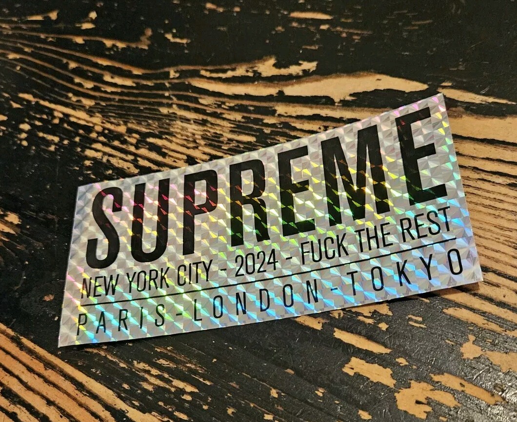 Supreme Paris Hologram Sticker Silver SS24 + FREE SURPRISE
