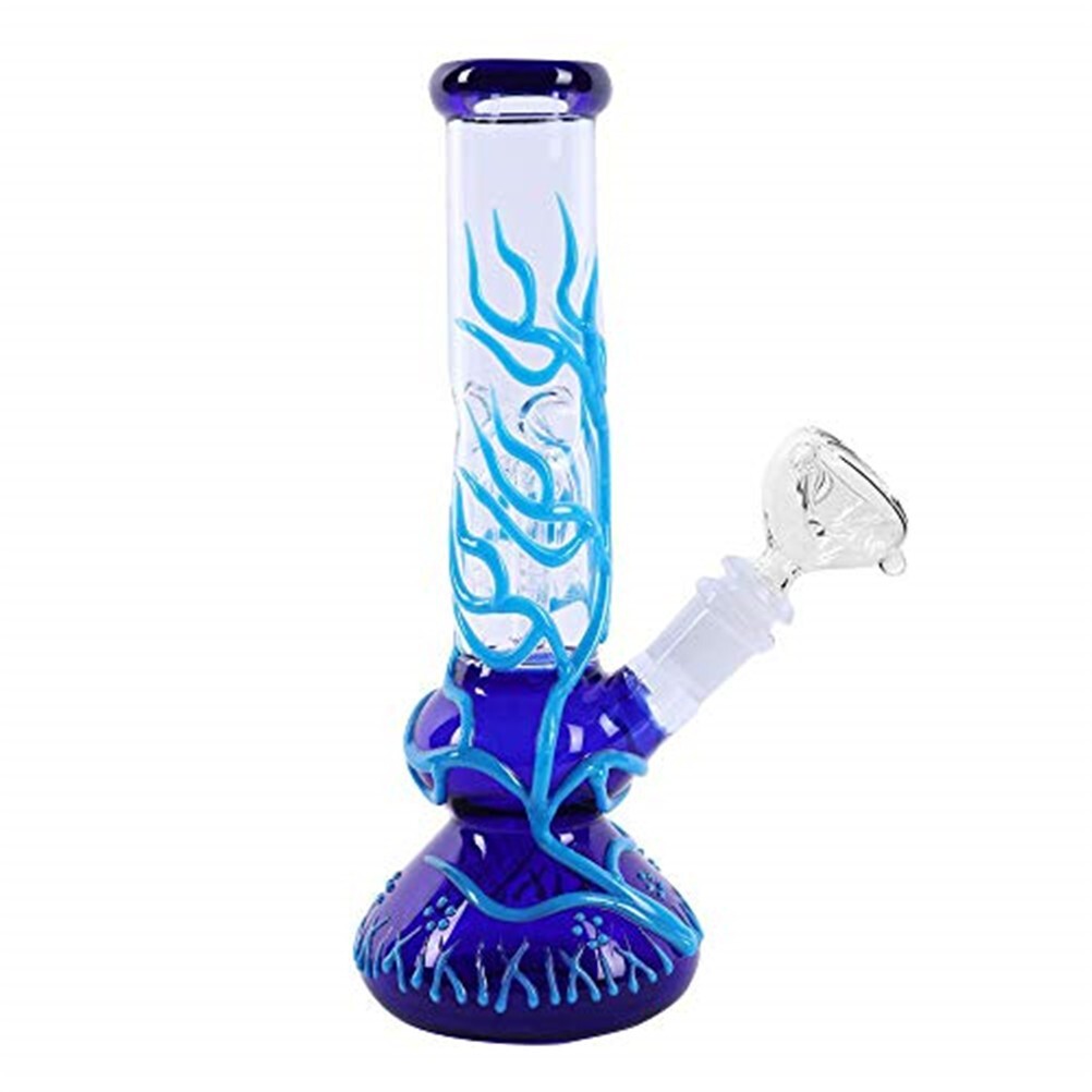 10'' Water Pipe Bong Perc Bong Smoking Hookah Heavy Glass Bongs w/ ICE catcher