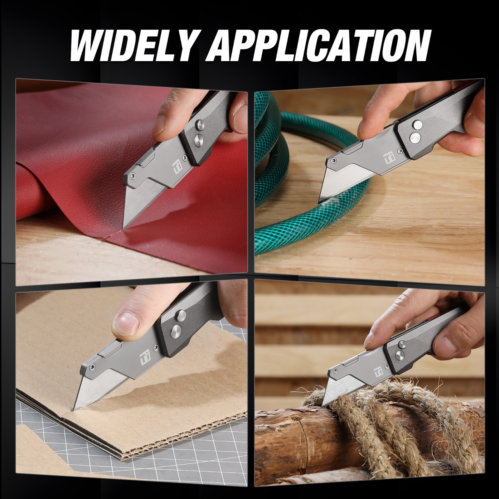 FLISSA Advanced Titanium Utility Knife CNC Unibody 10 Extra Blades Quick Change