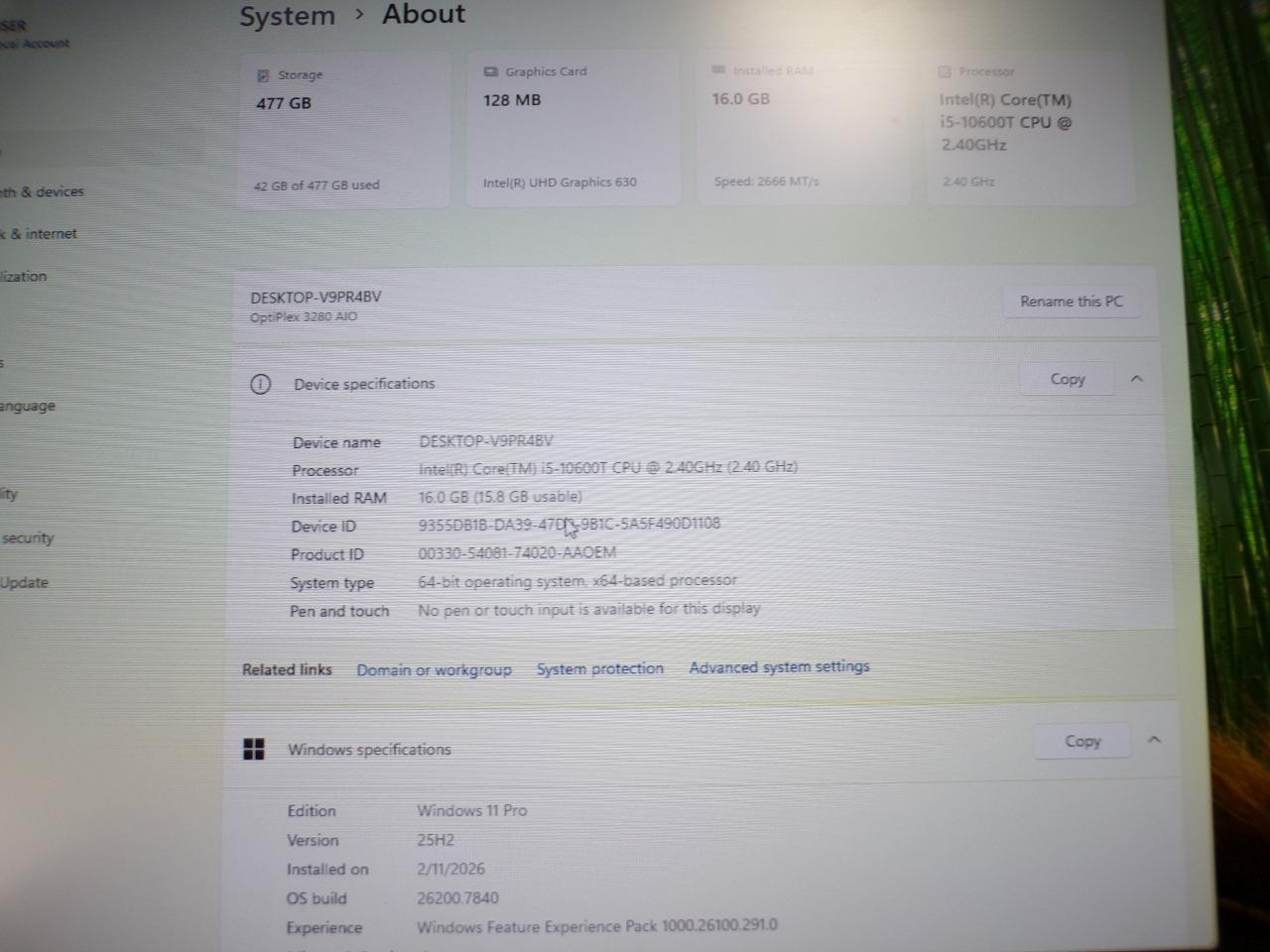 Dell Optiplex 3280 AiO 21.5" Core i5-10600T 2.40GHz 8GB 512GB SSD W11 PC (V4166)