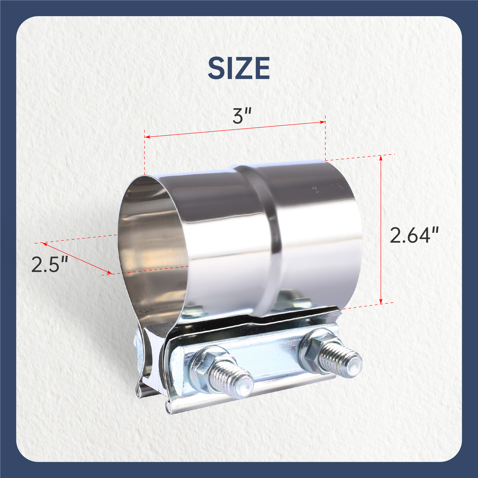 4Pcs 2.5" Stainless Steel 304 Heavy Duty Exhaust Band Clamp Lap Joint Clamps