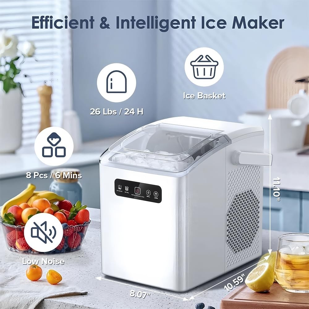 Portable Compact Ice Maker for Home - Mini Freezer with Fast Ice Production