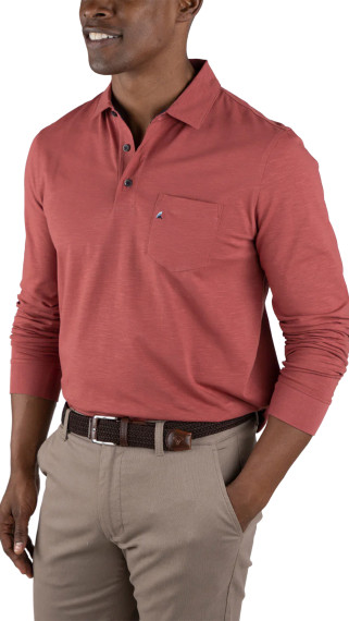 Tailor Vintage Airotec Performance Stretch Slub Jersery Long Sleeve Polo