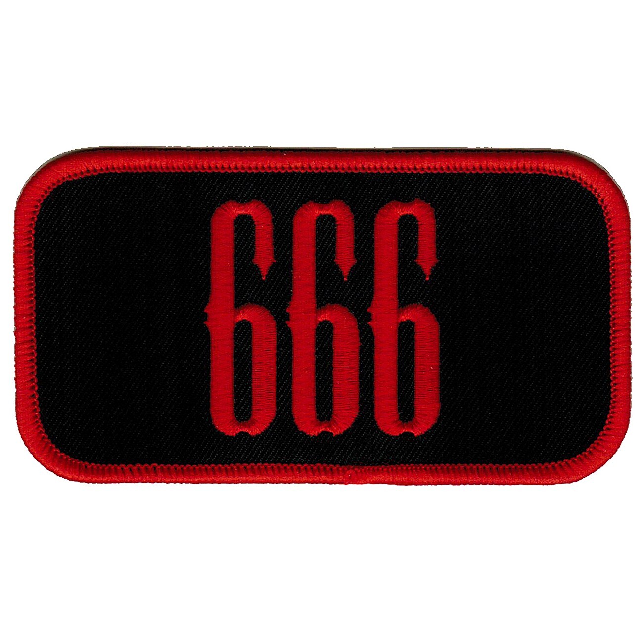 666 PATCH - DEVIL SATANIC EVIL NAMETAG red NUMBER BEAST embroidered iron-on