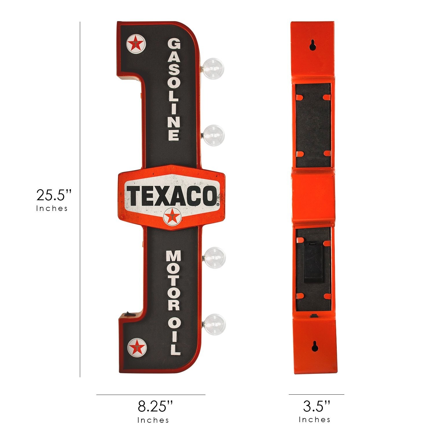 Texaco Gasoline Vintage Inspired Double-Sided Marquee LED Sign (26" x 8" x 4")