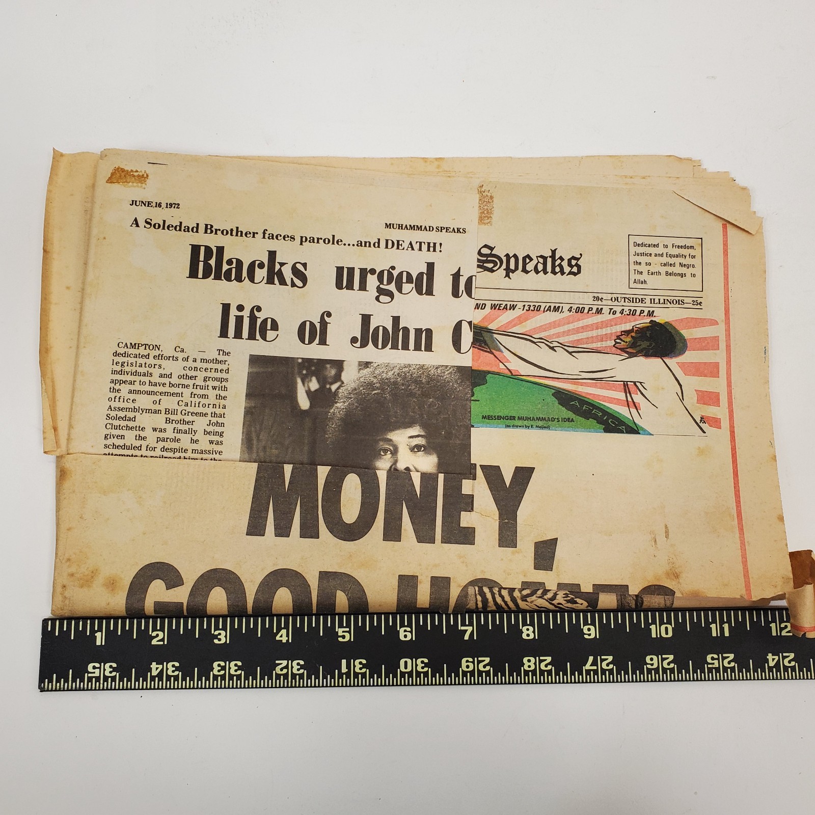 Vintage Muhammad Speaks Newspaper June 16 1972 Nation of Islam Black History