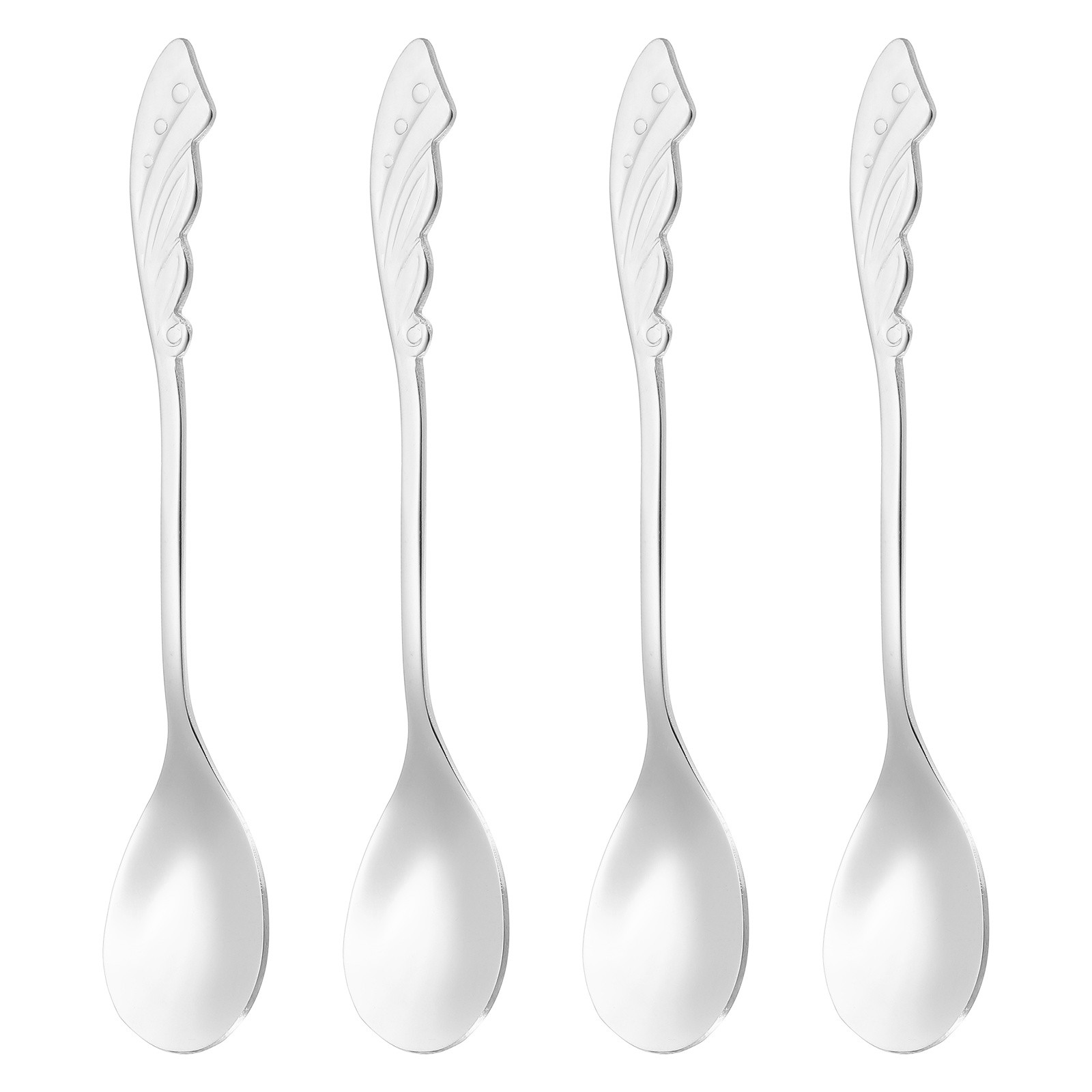 4pcs Coffee Spoons, Wings Tea Spoons Stainless Steel, Silver