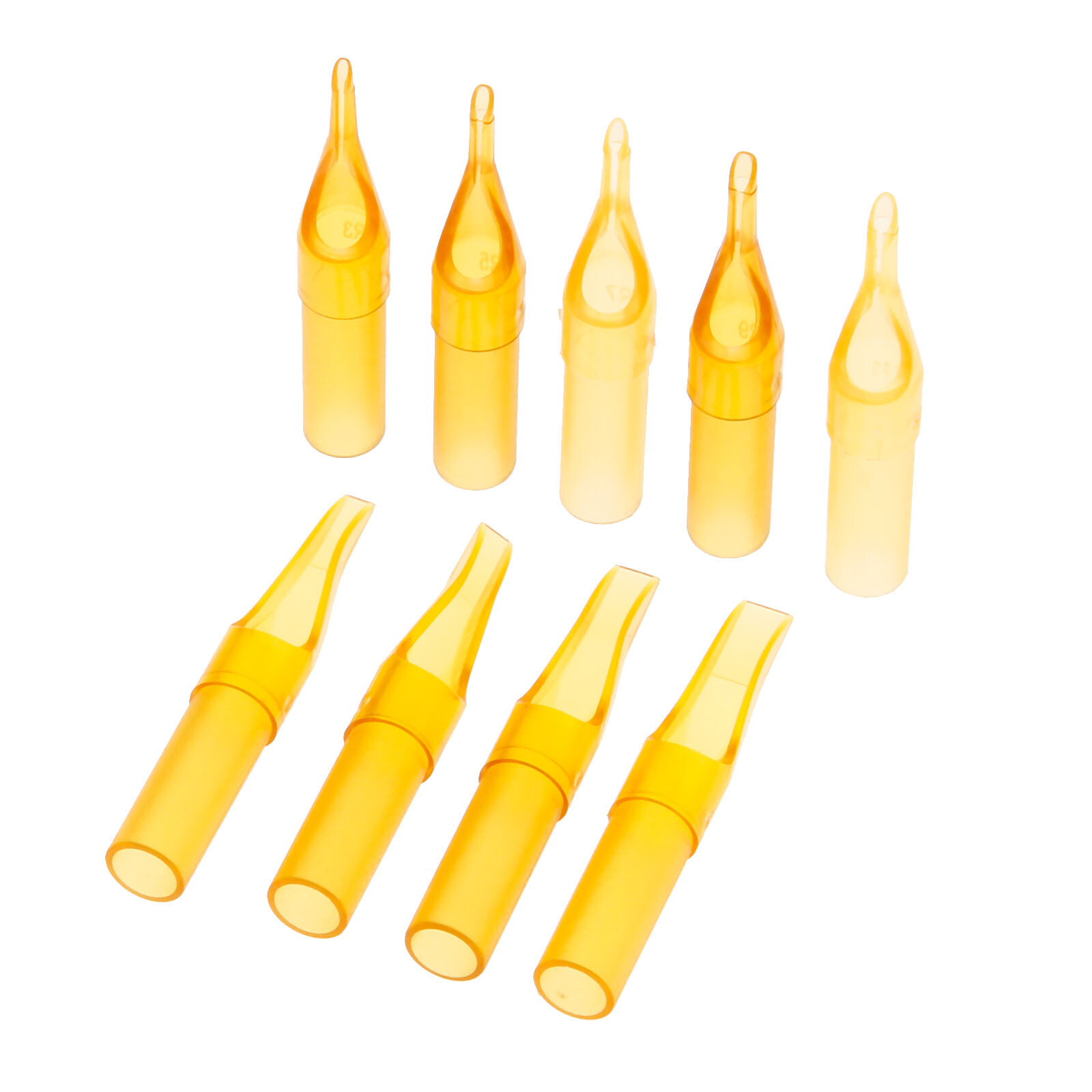 25Pcs Tattoo Disposable Tips Single Use Tattoo Machine Nozzle Needle Tube Yellow