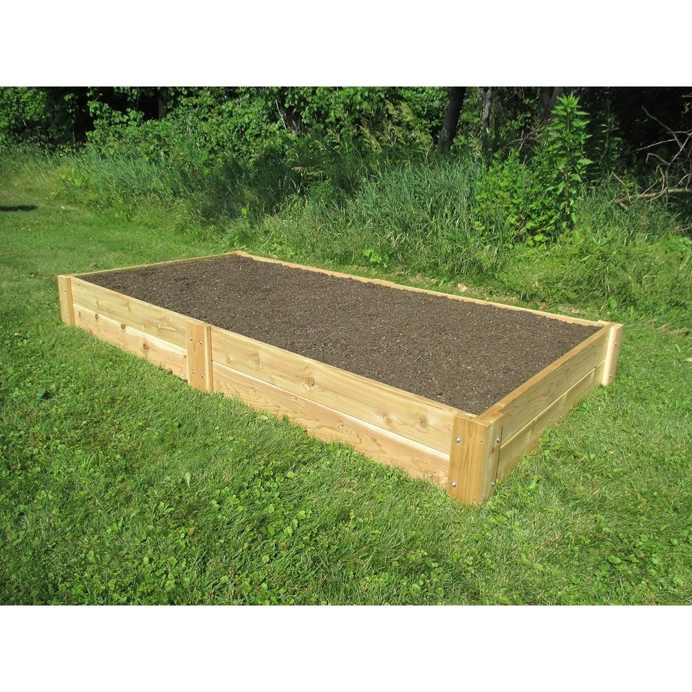 Premium Raised Garden Bed 4x8 Feet 11 Inch Height Natural Wood Planter Box