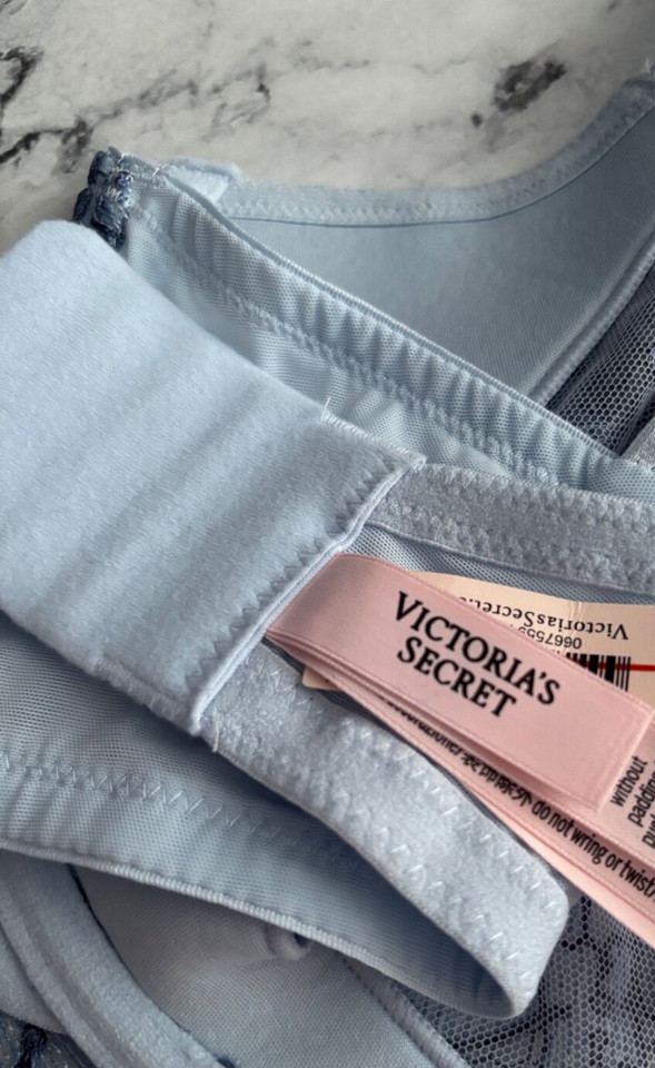 Victoria's Secret Bra Dream Angels Blue Unlined Uplift w/ Sling Boho Floral