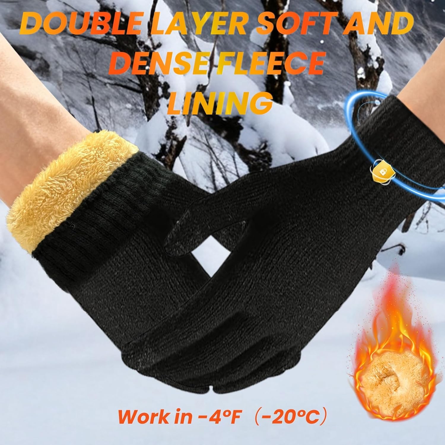 Warm Thermal Running Gloves Men Women Touchscreen Winter Soft Lined Gloves