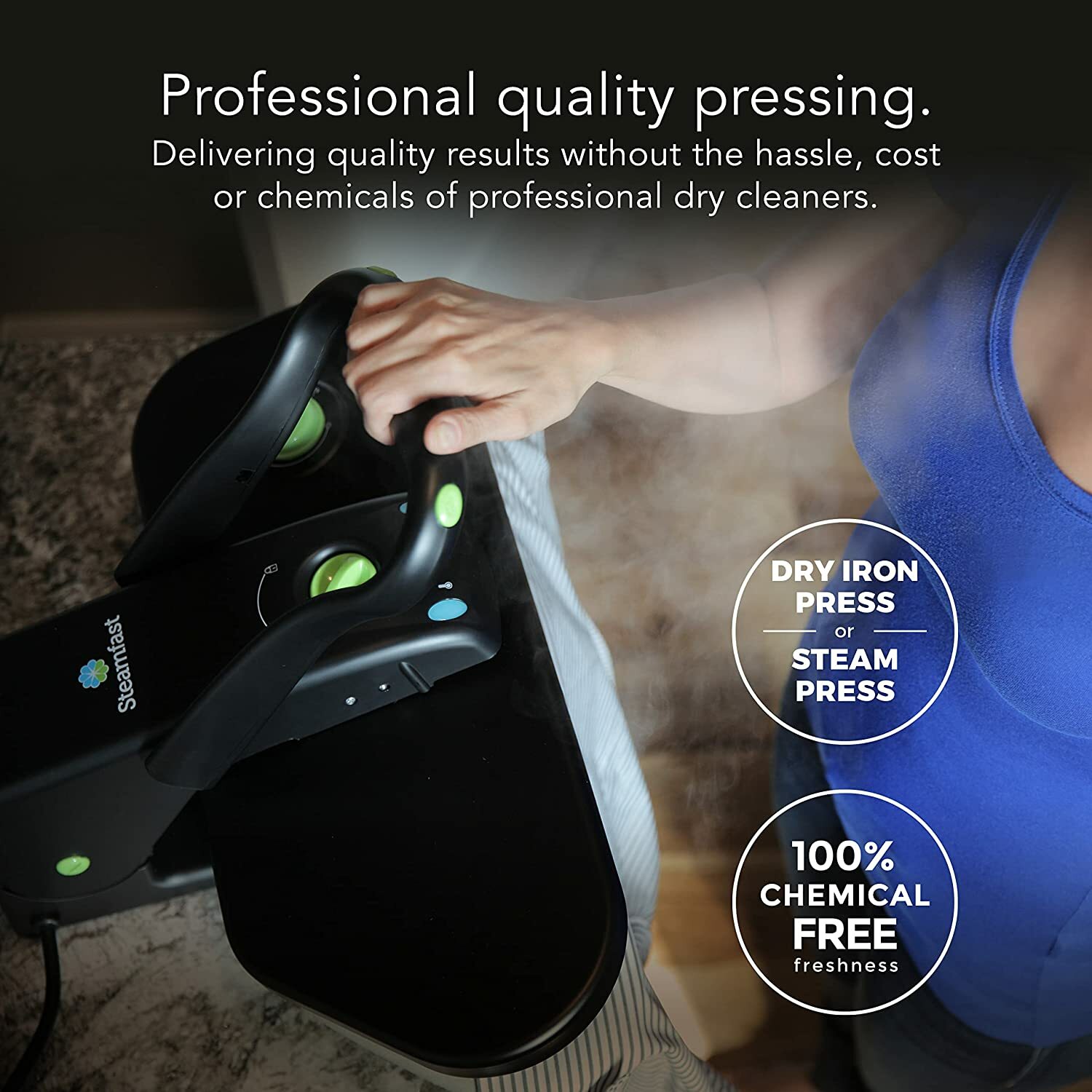 Steamfast SF-623 1500W Mid-Size Fabric Steam Press Iron