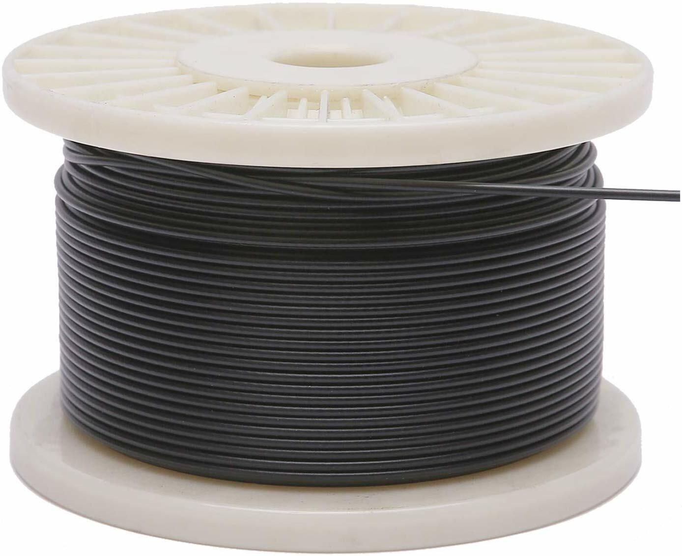 Vinyl Coated Stainless Steel 304 Cable Wire Rope 7x7, Black, 1/16" - 1/8"
