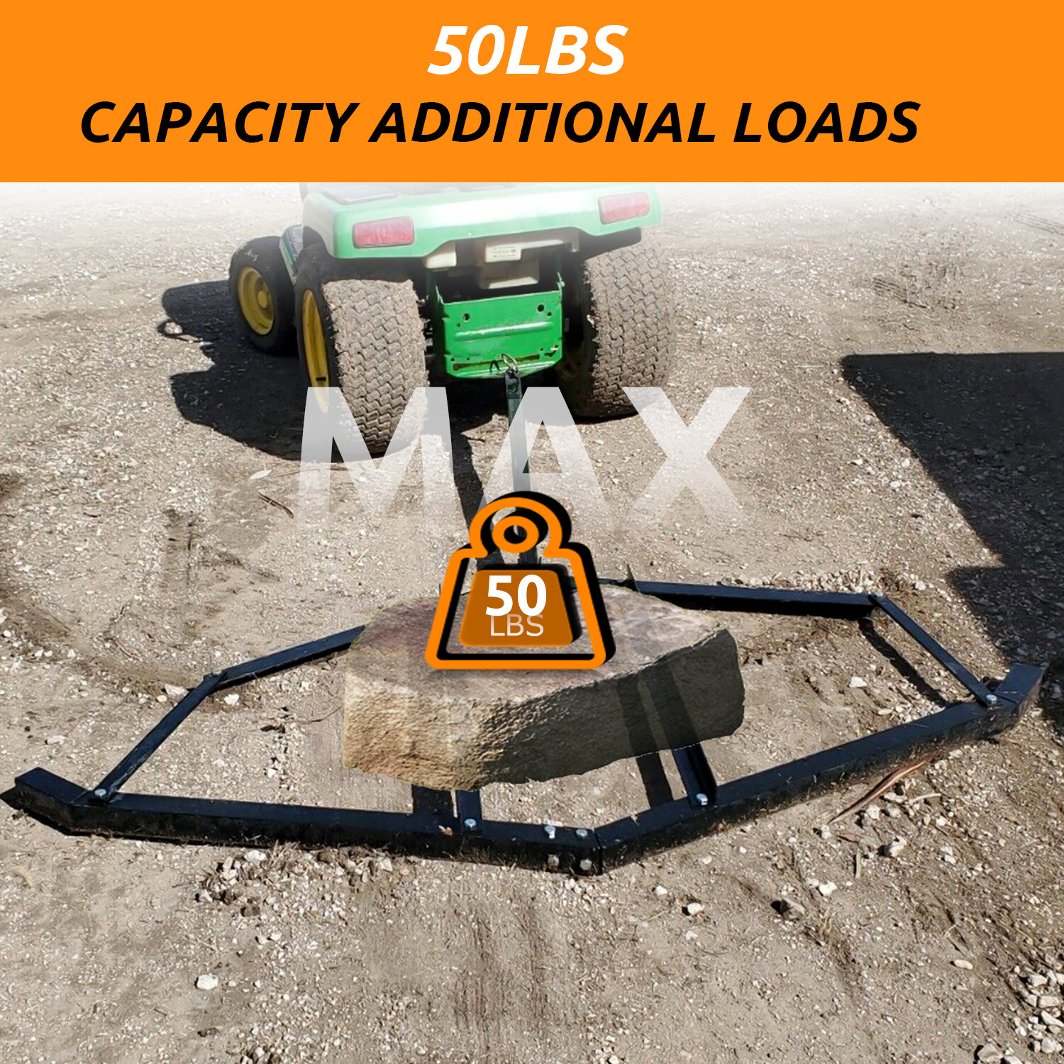 Tow Behind Drag Harrow 72" Width For Garden Lawn Tractor Adjustable Center Bars