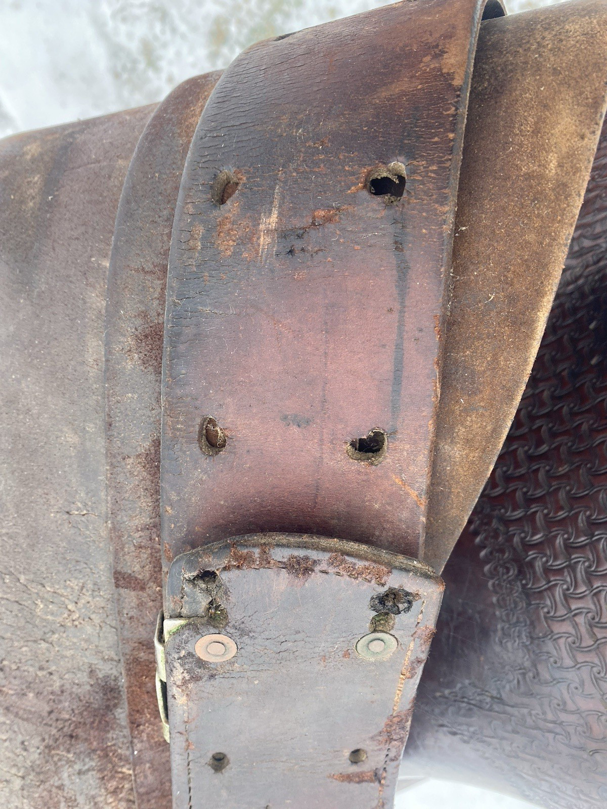 Antique/Vintage 14.5" Texas Tanning / TexTan slick seat roping saddle