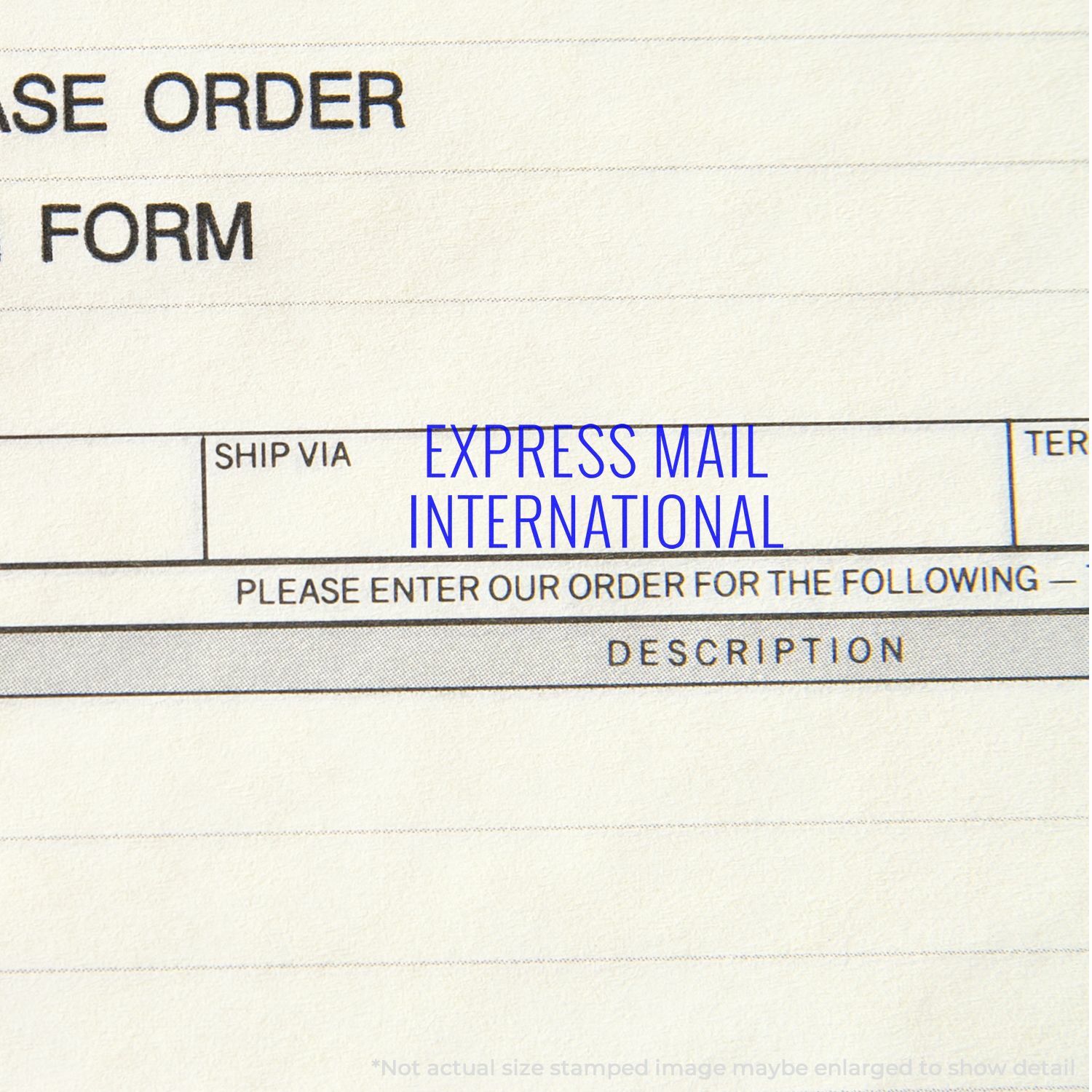 Express Mail International Rubber Stamp Size 1/2" Tall x 1-1/2" Wide
