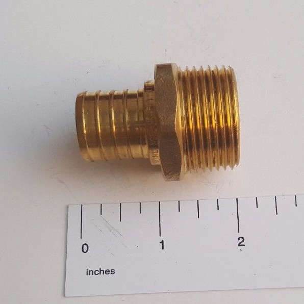 10 PC. 1" PEX X 1" MALE NPT THREADED ADAPTER BRASS CRIMP FITTING LEAD FREE