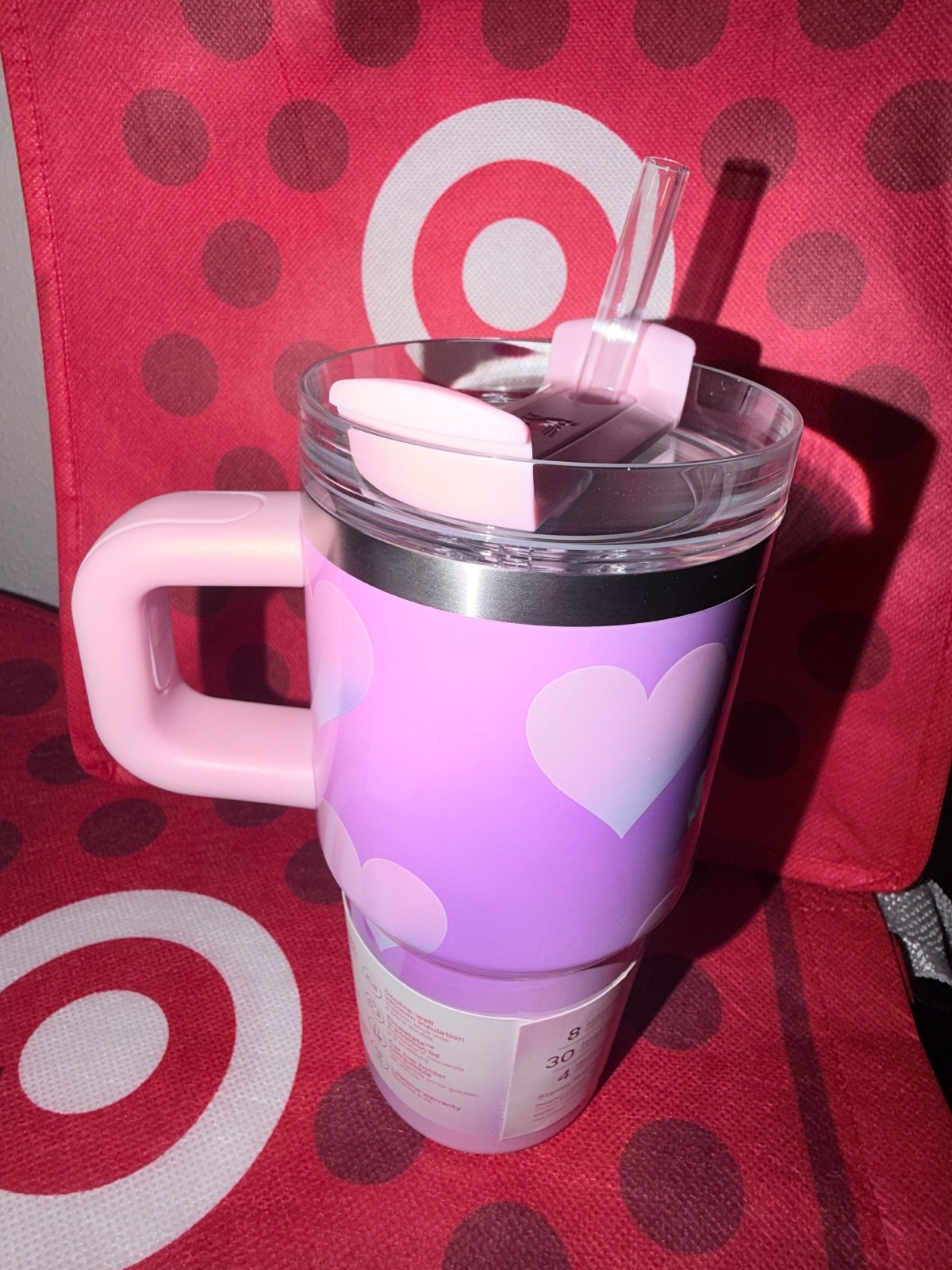 NEW Target Stanley Valentines Day 20 oz Tumbler Powder Pink Heart Gradient