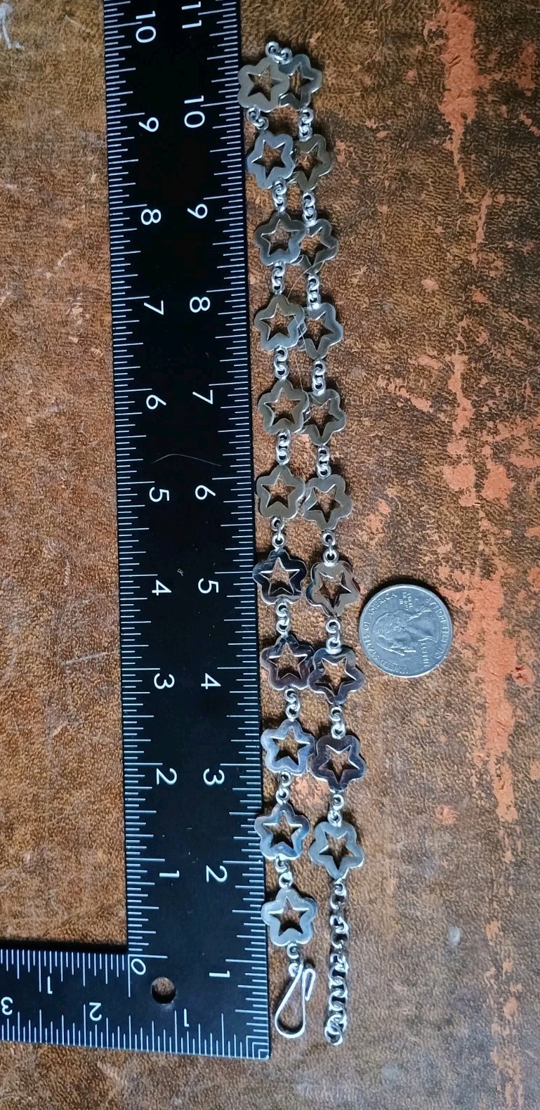 Taxco Mexico 21 Celestial Star Links Chain 21" Necklace 19g 925 Sterling Silver