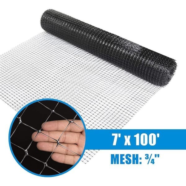 7 Ft. X 100 Ft. X 3/4 In. Black Plastic Bird Netting for Vegetable, Tree and Fru