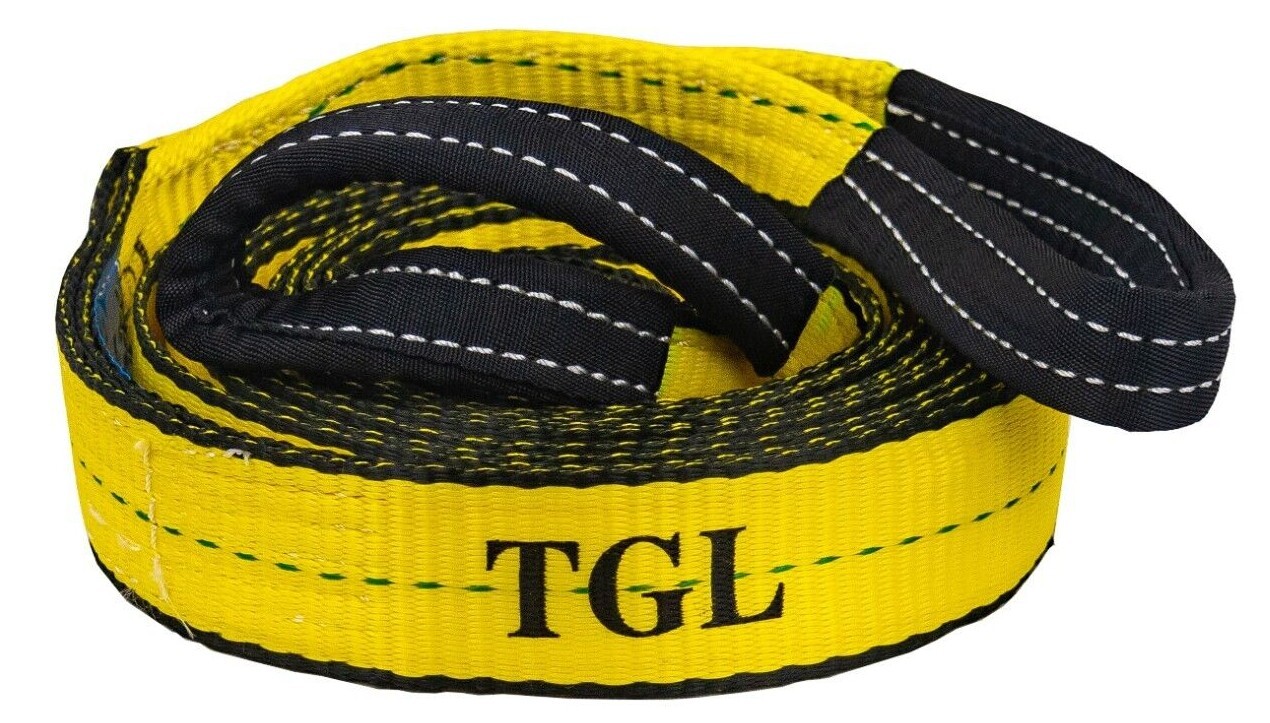 New 2"X20FT Tow Strap W/Loop Ends 10,000 LB Capacity Recovery Rescue Winch Sling