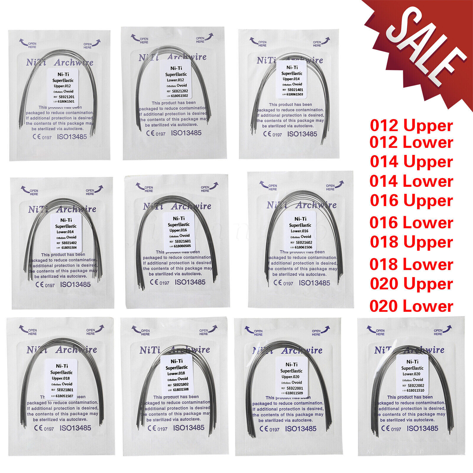 Arcos de Dental Ortodoncia Redondos Niti Arco de Alambre Su Arch Wire 0.99 USD