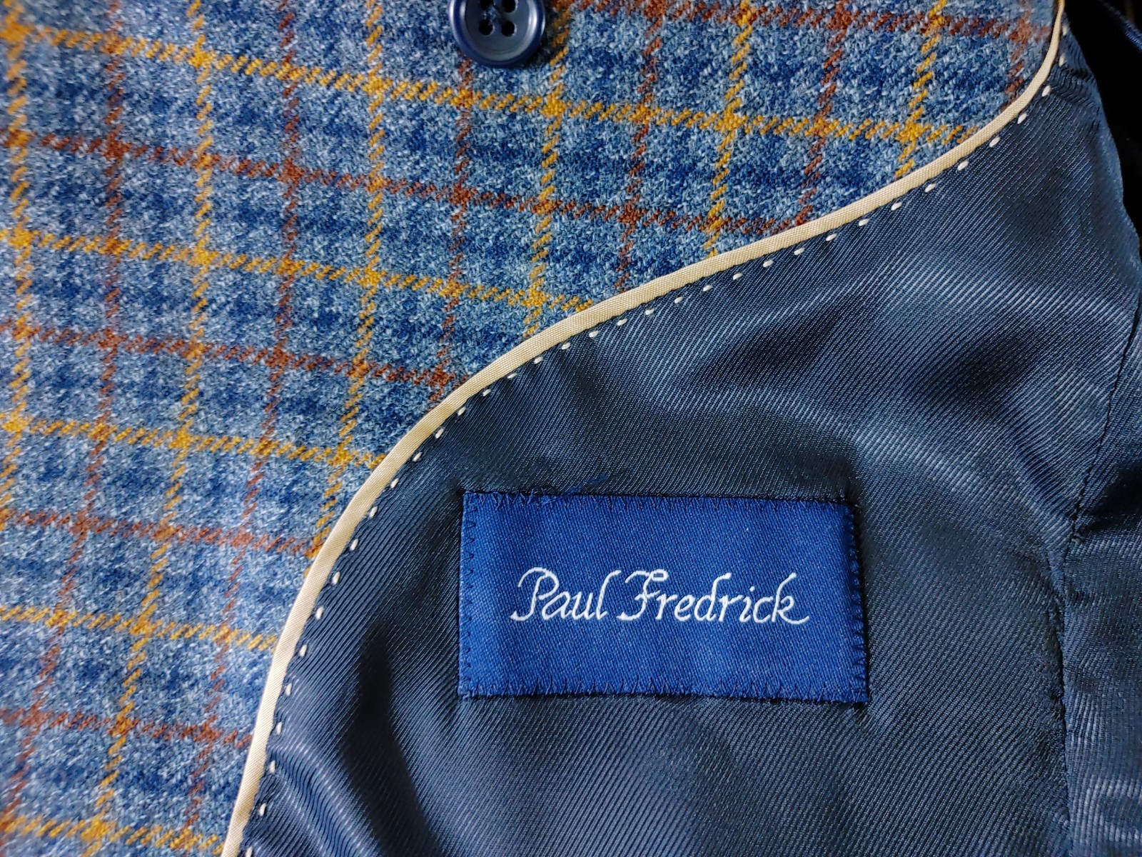 Paul Fredrick Sport Coat Mens 40/42S Soft Tweed Wool Multicolor Check Jacket