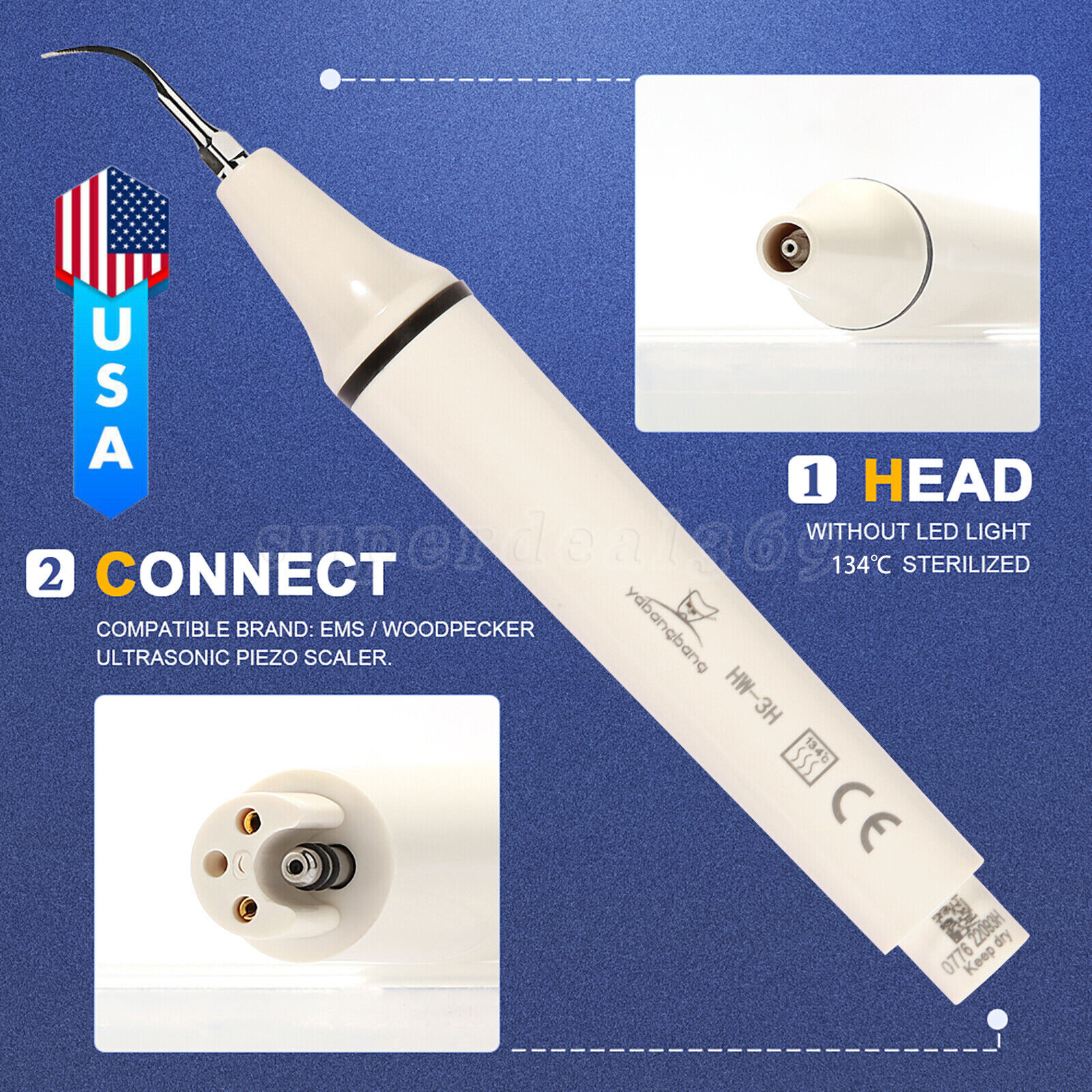 Dental Ultrasonic Piezo Scaler Handpiece LED/Tip Fit EMS/Cavitron/DTE/SATELEC ns