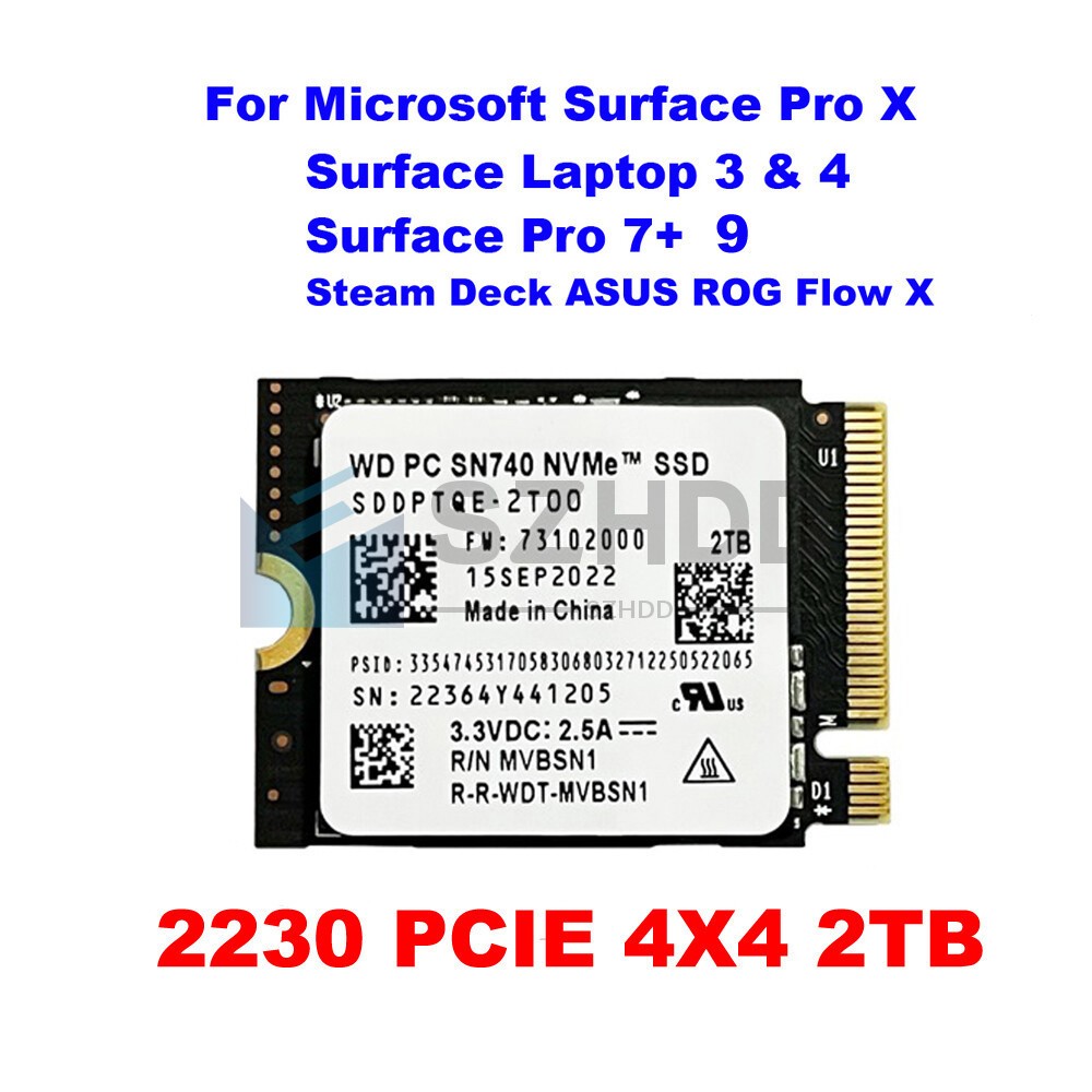 WD PC SN740 2TB M.2 2230 NVMe PCIe Gen 4x4 SSD For ASUS ROG Flow X X13 Z13 Ally