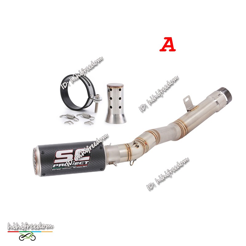 For Kawasaki Ninja ZX10R 2021-2025 Exhaust Link Pipe Slip-on 51mm Carbon Muffler