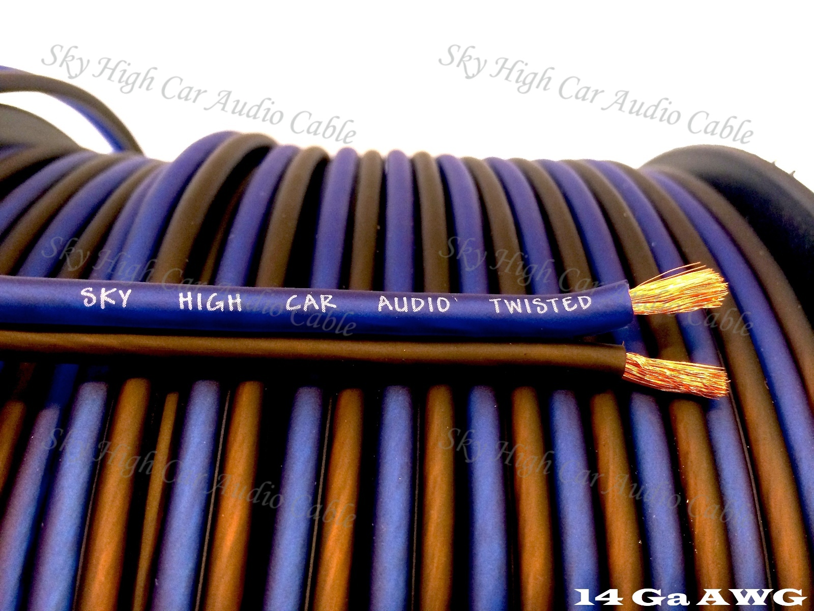 400' feet TRUE 14 Gauge AWG BL/BK Speaker Wire w/ SPOOL Car Home Audio ft