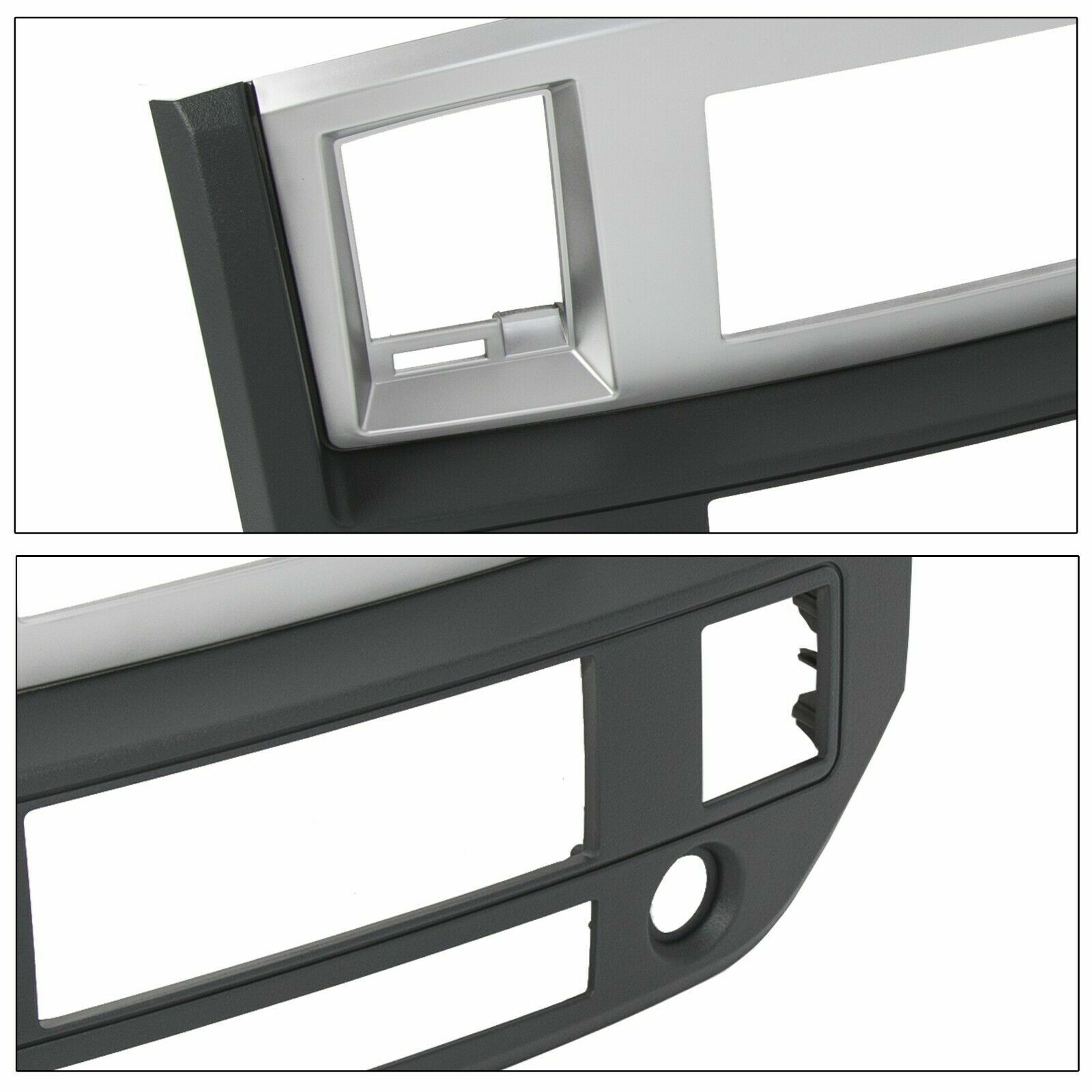 Radio Double Din Dash Install Bezel Kit Silver Slate Grey Fits 2006-09 Dodge Ram