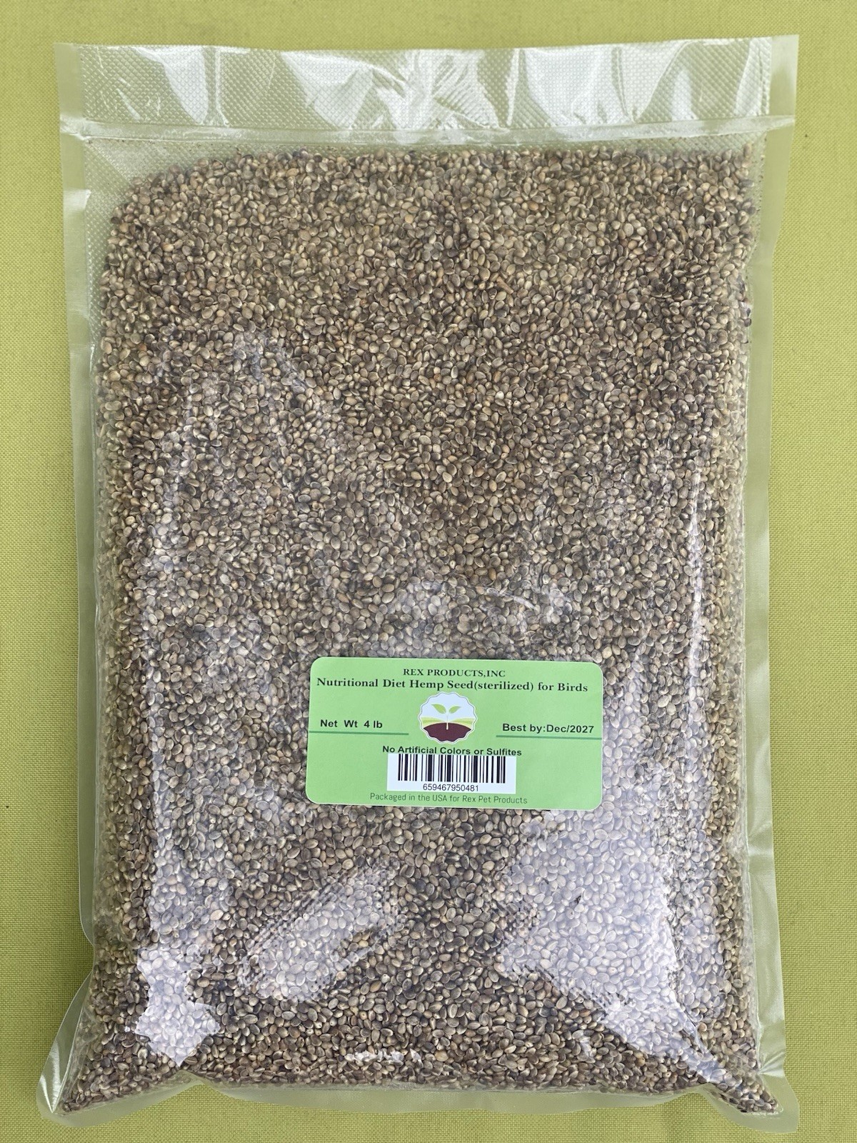 Hemp Seed - For Birds -All Natural Ingredients (4 LB)