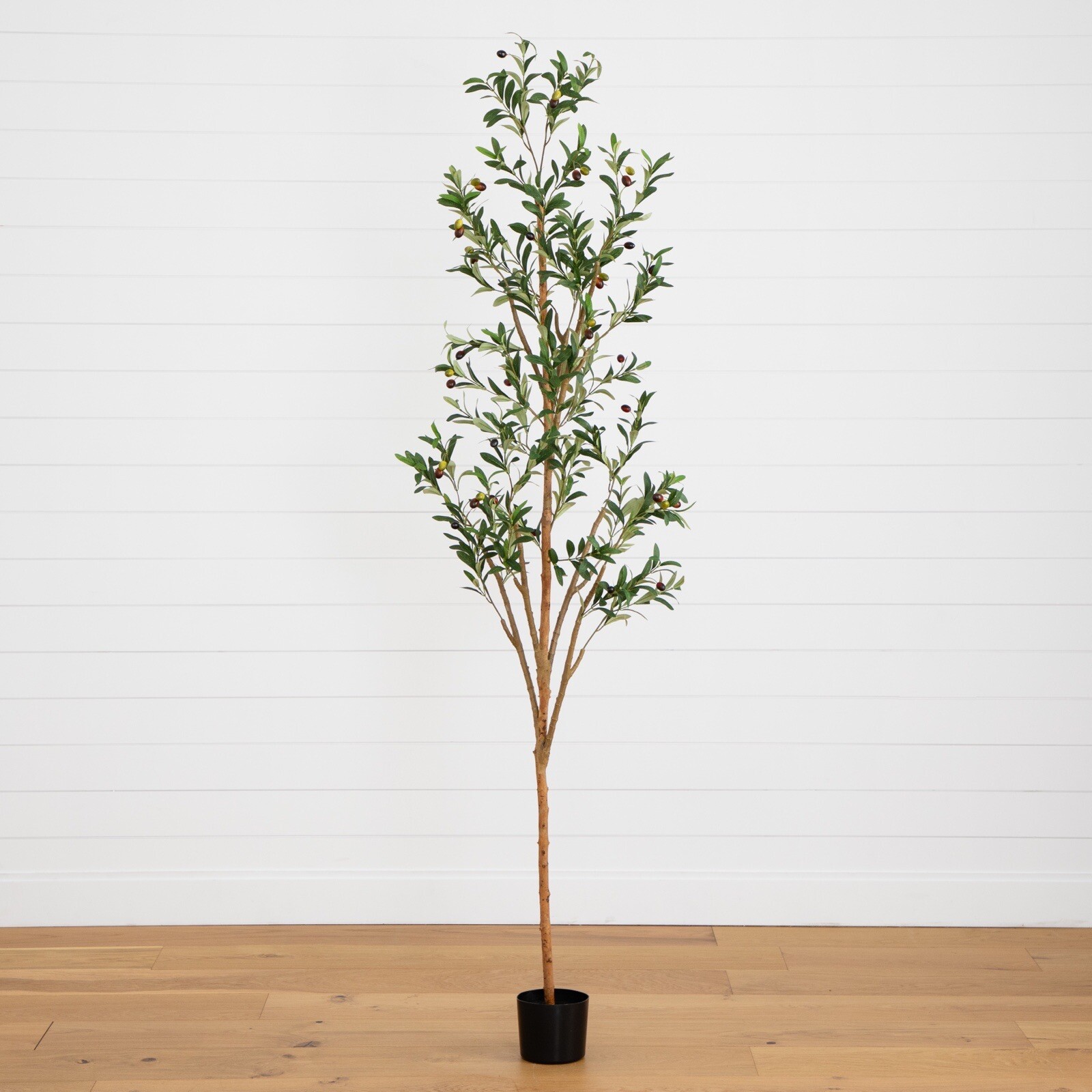 7ft Olive Minimalist Artificial Tree with Natural Trunk Home Decor. Retail $149