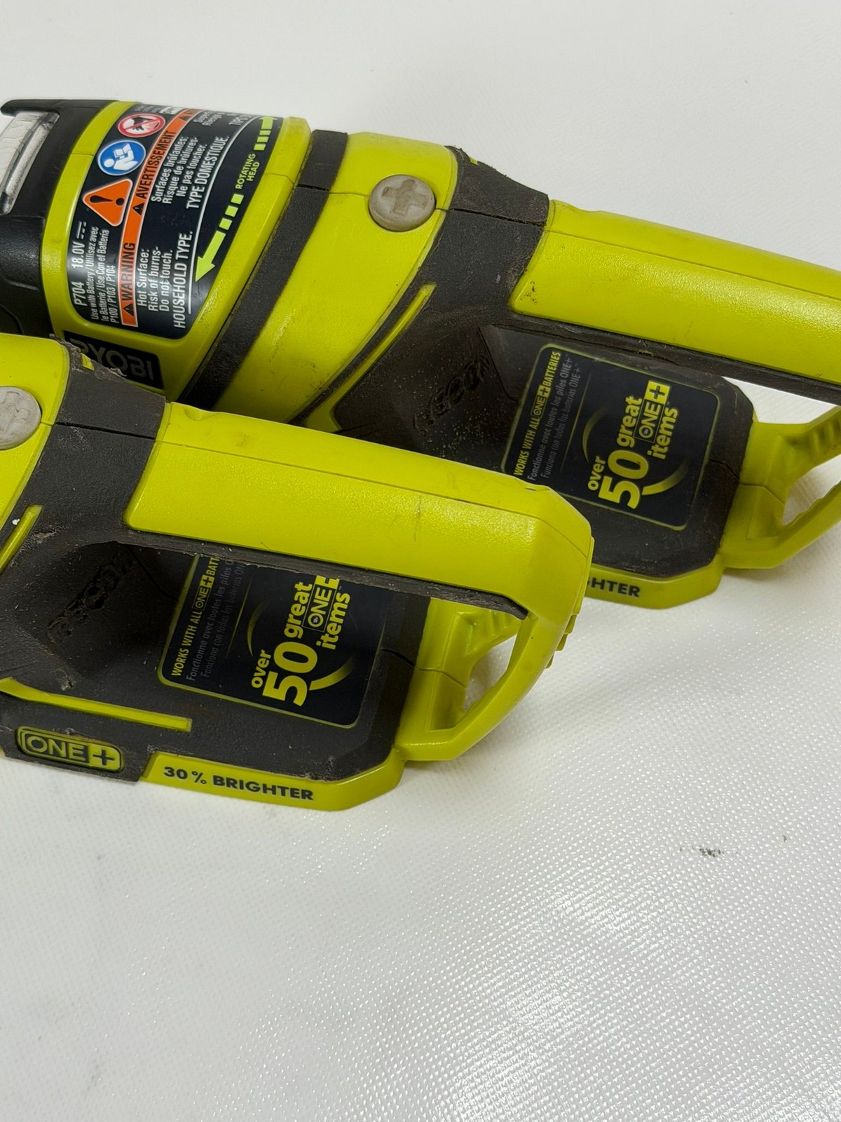 Ryobi P704 ONE+ 18V Cordless Flashlight Work Light Lot of 2 Tool Only