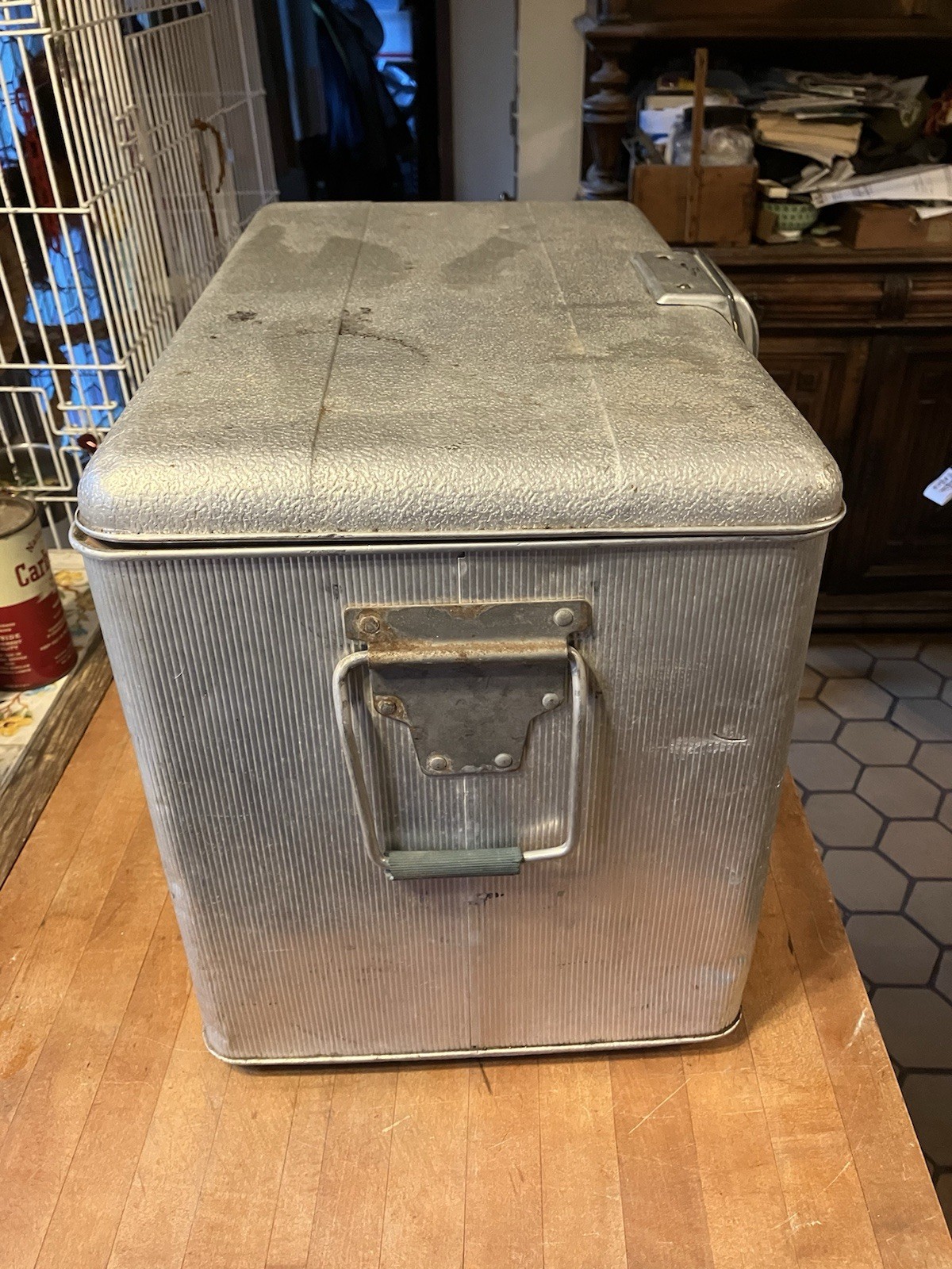 J.C. Higgins Aluminum Cooler Camping Ice Chest Vintage 1950's MCM Sears Roebuck