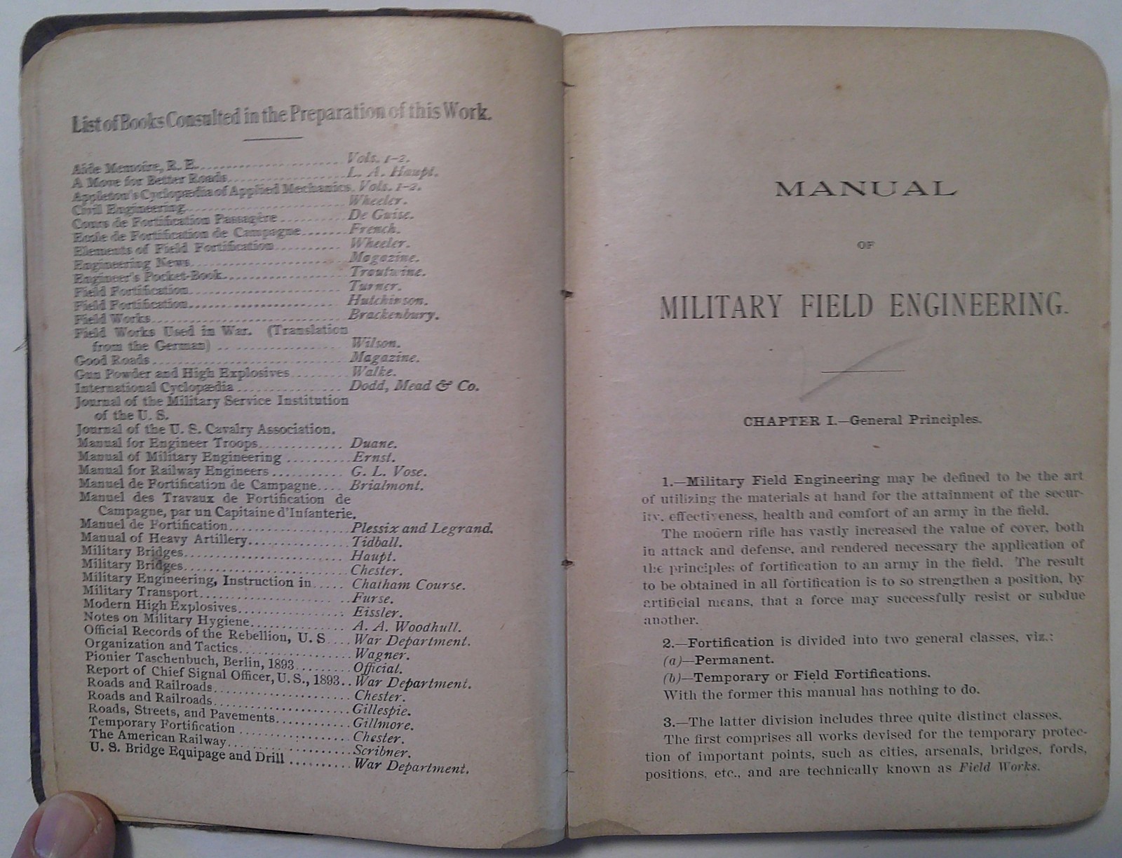 1897 MILITARY FIELD ENGINEERING United States Infantry ANTIQUE Book 3rd Ed.
