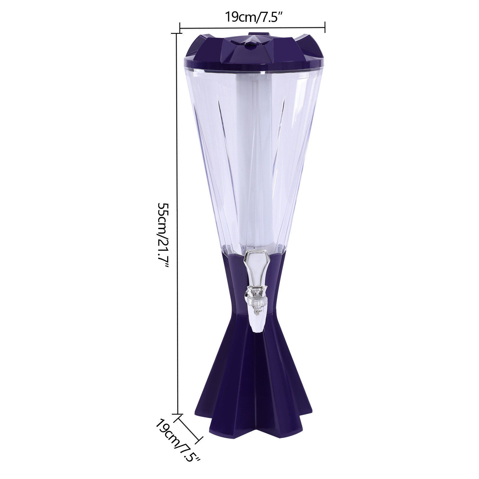 Beer Tower Dispenser 3L/101 Ounce Drink Beverage Dispenser w Individual Ice Tube