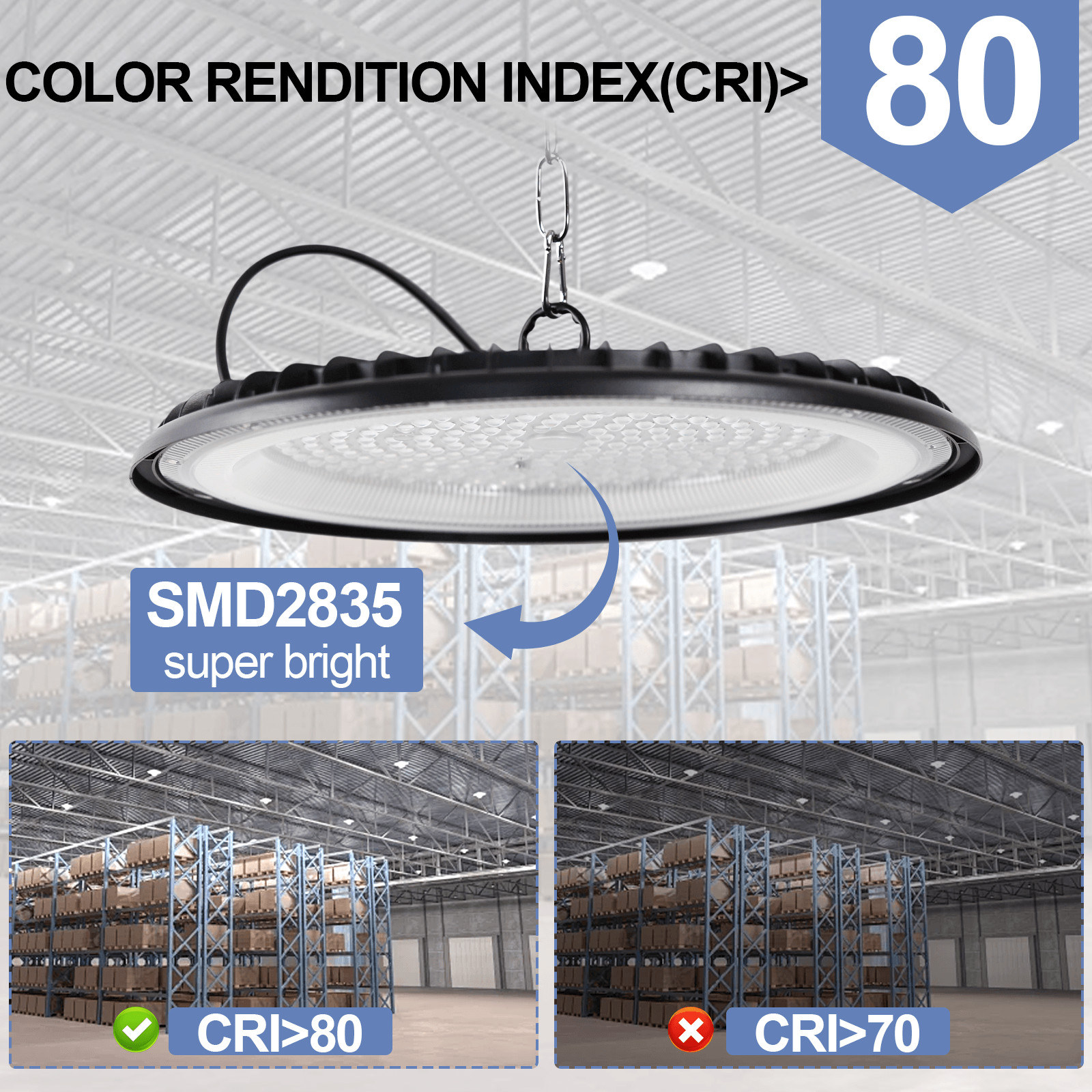 500W Super Bright Warehouse LED UFO High Bay Lights Factory Shop GYM Light Lamp