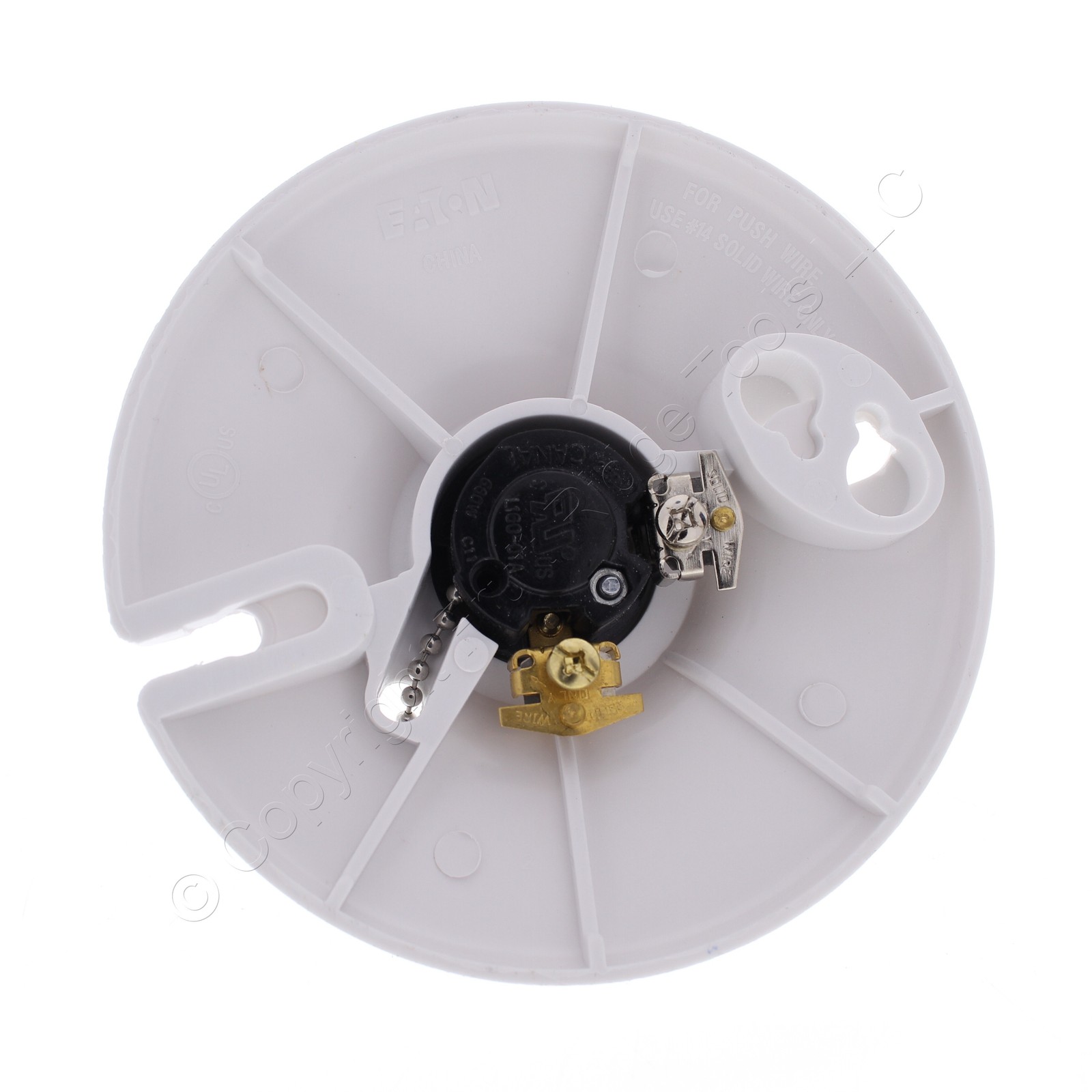 Eaton 2-Piece Keyless Medium Lampholder Push Wire Socket Pull Chain S759W-CD