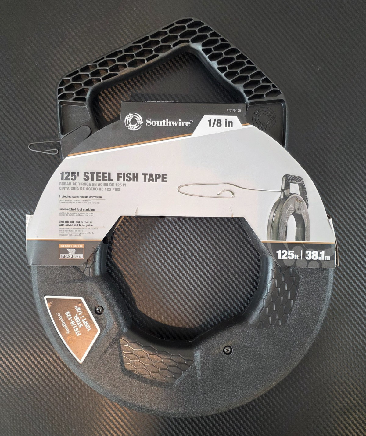 Southwire Fish Tape 1/8-inch Wide x 125-ft Flat Steel, Model # FTS1/8-125