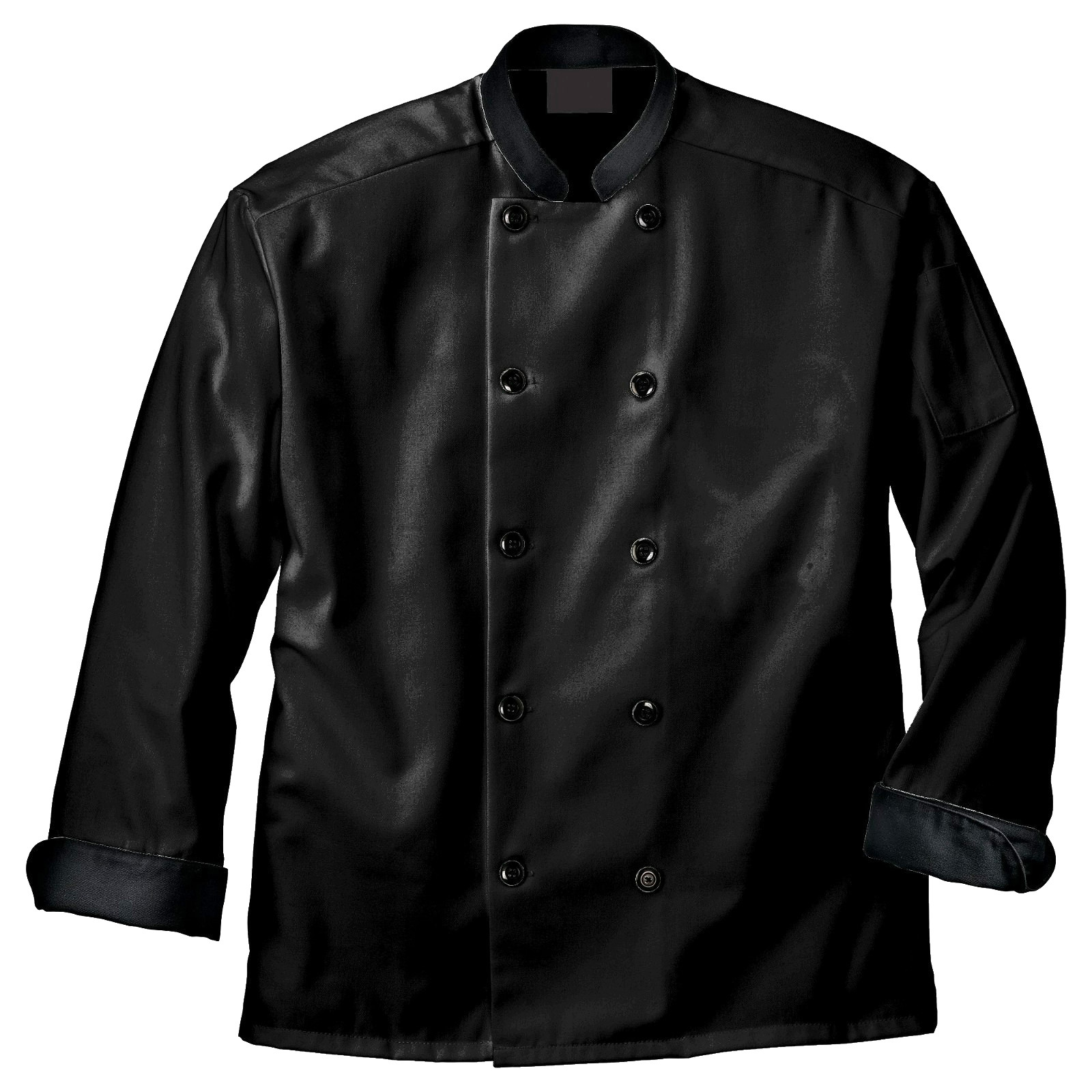 Aramark Vestis Double Breasted Linen Chef’s Coat Unisex LARGE (GO2487), Black