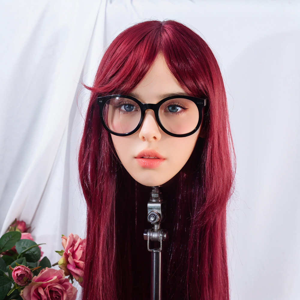 1:1replica of a female head model,made of TPE material,Mannequin Head,burgundy w