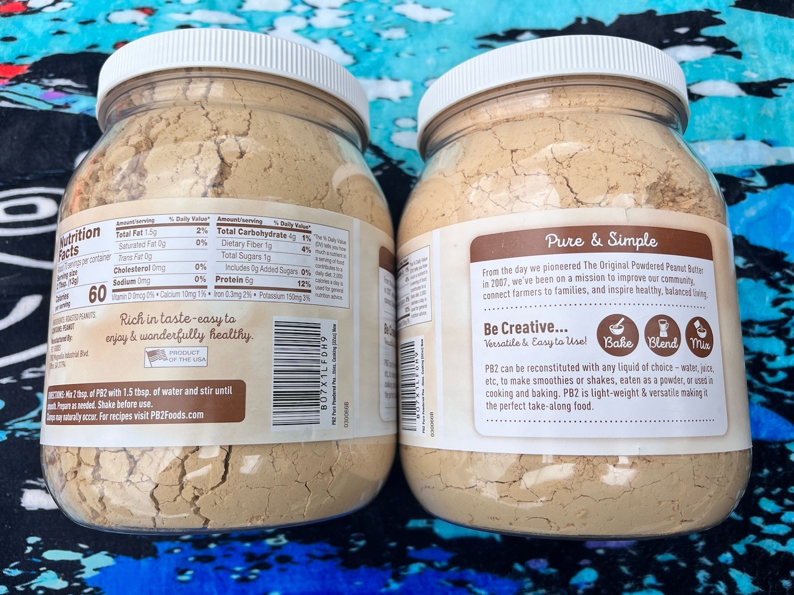 2 Pure Peanut Butter Powder - [2 Lb/32 Oz Jar] - No Added Sugar, No Added Salt