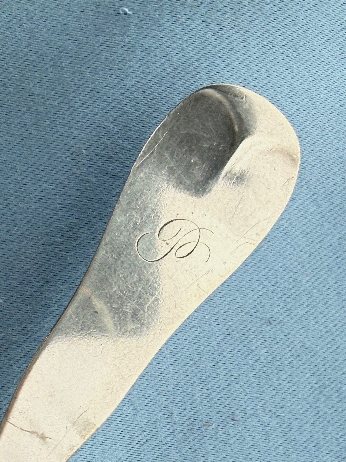 Mixed Lot Coin Silver 3 Soup or Desert Spoons Mixed Makers Mono 7 Inch 68 Grams