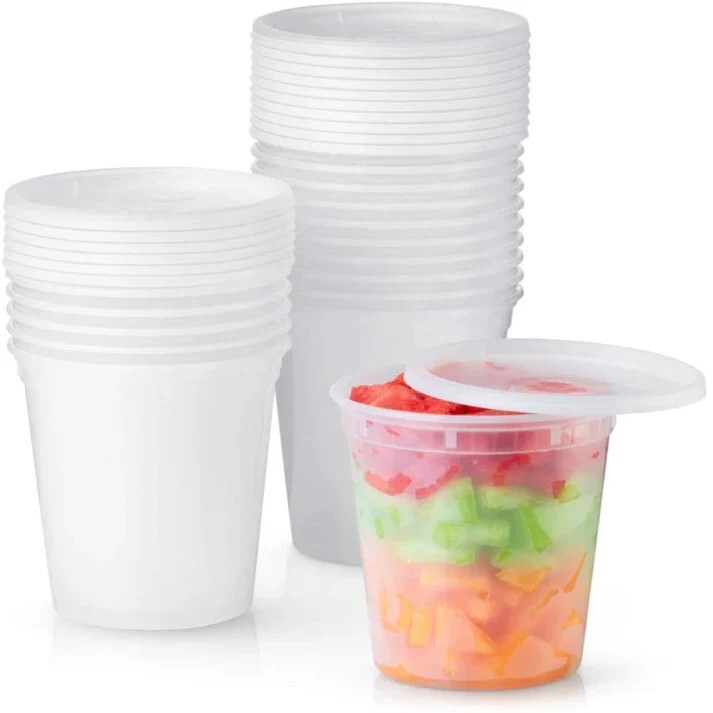 Extra Heavy Duty 240 Pack 32 oz Deli Food/Soup Plastic Containers w/ Lids 1 case